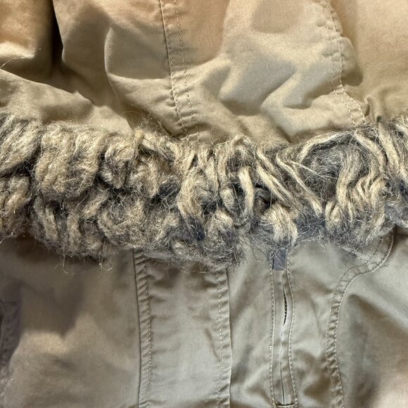 Rue21 Tan Hooded Faux Fur Lined Jacket Parka Women’s Medium - Picture 2 of 10